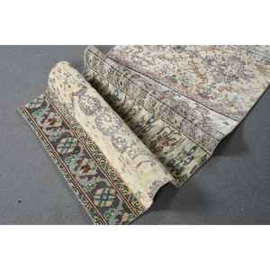 Alfombra Turca Vintage, Alfombra de Pasillo de 2.5x6.9 pies, Alfombra de Lana Azul Verde Ombré - Product Image 4