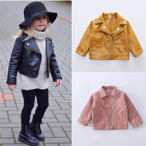 Blouson en cuir de moto personnalisé de haute qualité pour enfants unisexes, veste coupe-vent cool, col montant, devant, hiver - Product Image 2