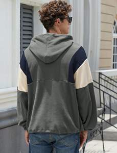 Sudaderas con capucha personalizadas unisex con media cremallera, 100% poliéster polar, venta al por mayor, bajo precio, fabricadas en fábrica, para invierno - Product Image 3