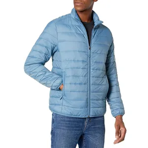 नया डिजाइन स्लिम फिट सादे खाली पफर नीचे जैकेट सर्दियों के आउटडोर पुरुषों के पफर जैकेट