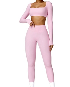 Gimnasio de alta calidad Fitness Activewear Plus Size Wear Entrenamiento Deportes Yoga Legging y Bra Set Slim Less Workout Running Leggings - Product Image 6