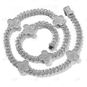 Plata esterlina chapada en oro VVS Moissanite totalmente helado Hip Hop pulsera de cadena cubana Venta caliente Joyería de diamantes para mujer - Product Image 3