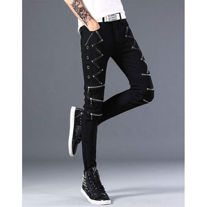 Pantalones de Motociclista con Hebillas para Hombre, Estilo Punk Gótico, para Club Nocturno, Venta al por Mayor de Fábrica - Product Image 4