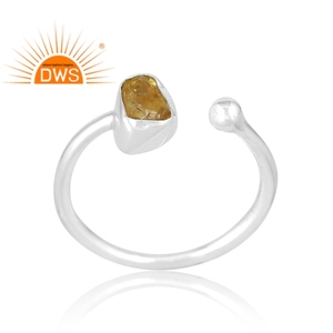 Vente chaude 925 Sterling Silver Natural Citrine Gemstone Ring Bijoux personnalisés pour les femmes Cadeau pour elle - Product Image 1