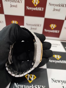 Haute qualité Hip Hop Style luxe Moissanite diamant glacé montre vente en vrac en acier inoxydable bande verre cadran cadeau d'affaires - Product Image 3