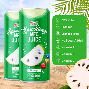 Guanábana NFC Espumoso 330ml Bebidas de jugo de Vietnam-Precio al por mayor OEM ODM Etiqueta privada Muestra gratis disponible - Product Image 5