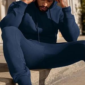 ชุดวอร์ม100% ใส่ออกกำลังกายผ้าฝ้ายแบบมีฮู้ดและกางเกงขายาวแบบสวมศีรษะชุดวอร์มมีฮู้ดคุณภาพสูงสำหรับผู้ชายผ้าฝ้าย100% - Product Image 6