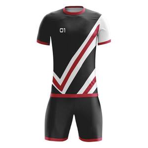 Dernier design, nouvelle arrivée, ensembles d'uniformes de football rayés, vêtements de sport pour adultes, 100% polyester, impression numérique, couleur personnalisée, nom de l'équipe - Product Image 3