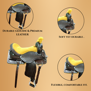 Juego de tachuelas de sillín de caballo de carreras de barril de cuero occidental de alta calidad - Product Image 4