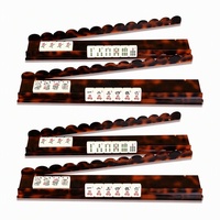 Supports de Mahjong en Acrylique Shangde 5mm Texture Coquille, Lot de 4 Supports de Tuiles de Mahjong pour Soirées Jeux, Vente en Gros
