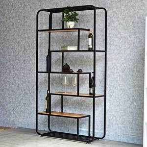 Étagère décorative moderne KTB68131 pour salon, avec cadre en fer et plateau en bois, pour la décoration de la maison, de la cuisine et de la salle de bain, pour le rangement des pots de Noël - Product Image 2