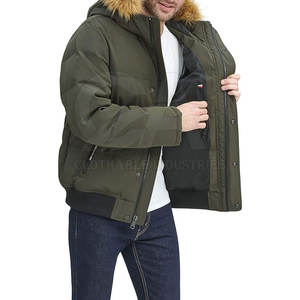 <b>Lined</b> Winter Jacket Cold Weather Parka Men Heavy Duty Hooded Faux Fur Winter Jacket Thermal Warm <b>Coat</b> - Product Image 5