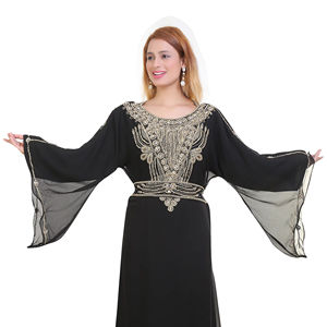 Modern Moroccan Islamic <b>Kaftan</b> for Women Long Floor-Length <b>Beach</b> <b>Dress</b> with Breathyable Long Sleeve ODM Supply - Product Image 1