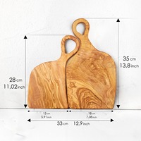 Planches à découper jumelles Romeo Juliet en bois d'olivier brun de Tunisie de qualité supérieure, blocs à découper durables pour charcuterie, fabriqués en Tunisie