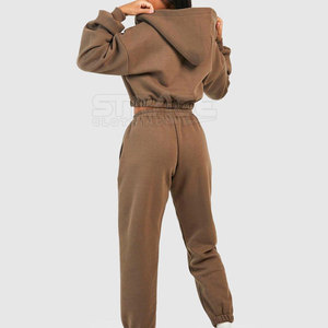 Conjunto Deportivo Informal con Capucha para Invierno, Top Corto y Pantalones, para Días Activos y Relajados, Ligero, Ecológico y Transpirable - Product Image 2