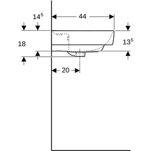 Lavabo GE Renova Plan 55x44cm Blanco con Desagüe y Función de Desbordamiento - Product Image 5