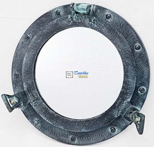 Aluminio moderno náutico redondo ojo de buey barco ventana espejo de pared para decoración del hogar y baño revestimiento en polvo hecho a mano precio a granel - Product Image 6