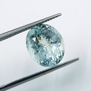 Mousse naturelle Aqua facettes mélange forme aigue-marine ovale coupe traité thermiquement fabrication de bijoux anneau pendentif taille couleur jouer astrologie pierre - Product Image 4