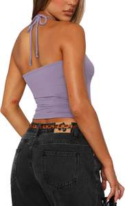 Sujetador deportivo para mujer con relleno extraíble Ropa interior Athletic Crop Tops Halter Yoga Running Fitness - Product Image 2