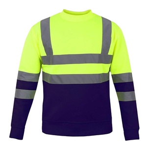 Alta visibilidad amarillo azul marino seguridad ropa de trabajo sudadera hombres logotipo personalizable impermeable poliéster algodón reflectante Hi Vis - Product Image 1