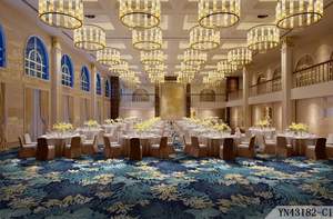 Haute qualité personnalisé ignifuge rouge mariage salle de bal salle de banquet 4m de large hôtel cinéma mur à mur Akminster tapis - Product Image 2