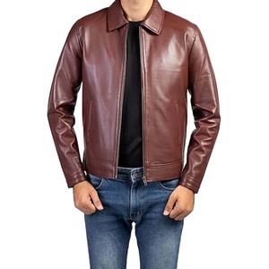 Stylish Men Genuine Leather <b>Canvas</b> <b>Jacket</b> Long Sleeve High Quality Waterproof Eco-Friendly Custom Made Casual Style - Product Image 2