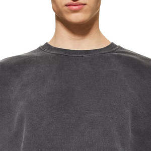 Jersey polar de invierno de gran tamaño con logotipo personalizado, Sudadera de cuello redondo, algodón transpirable, poliéster, diseño en relieve, liso, teñido - Product Image 5