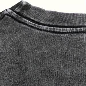 High Quality 100% Cotton Acid Wash T-Shirt for Men Vintage Retro Streetwear with Mineral <b>Stone</b> Wash Design - Product Image 5