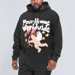 Ensemble de survêtement en éponge française 3D pour homme, poids lourd, imprimé bouffant, pantalon de survêtement évasé, sweat à capuche 100% coton grande taille pour l'hiver - Product Image 5