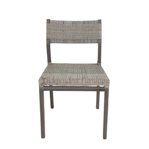 Chaise de salle à manger en rotin gris rustique vintage en gros pour la maison, la salle à manger, l'hôtel, le restaurant, le café, le bistrot, la station balnéaire - Product Image 4