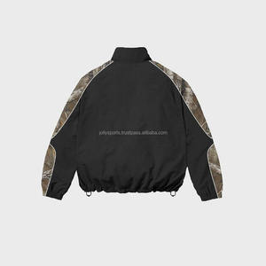 Chaqueta cortavientos transpirable impermeable de alta calidad con estampado de capucha patrón de cuero al por mayor chaquetas cortavientos para hombre - Product Image 5