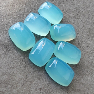 AAA + พลอยคาลซิโดนีสีน้ำเงินธรรมชาติทรงสี่เหลี่ยมผืนผ้าเบาะทรงหลังแบนปรับเทียบขนาดได้ - Product Image 5