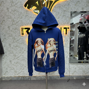 Sweat à capuche avec fermeture éclair à prix raisonnable et de style unique fabriqué en usine avec impression bouffante sweats à capuche à bas prix pour hommes - Product Image 4