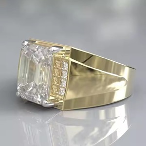 1.51CT E VS1 Emerald Cut Lab Grown Diamond Engagement <b>Ring</b> for <b>Men</b> 14K Solid Gold with IGI Certification Gift For Lovers - Product Image 3