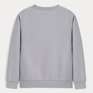 Nouveau design couleur unie coton sweat pour femmes prix de gros tricoté décontracté respirant sweat à col rond pour femme - Product Image 6