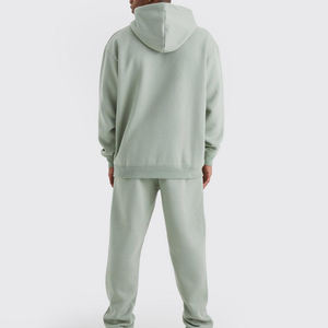 ชุดเสื้อมีฮู้ดและกางเกงขายาวสำหรับผู้ชายชุดวอร์มผ้าฝ้าย100% พิมพ์ลายเฮฟวี่เวทสำหรับโลโก้ออกแบบได้ตามต้องการ - Product Image 3