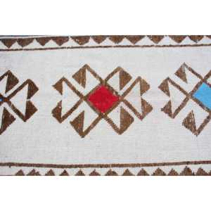 Vintage Turkish <b>Rug</b>, 3.3x11.1 ft <b>Runner</b> <b>Rug</b>, White Herki Floral <b>Rug</b> - Product Image 4