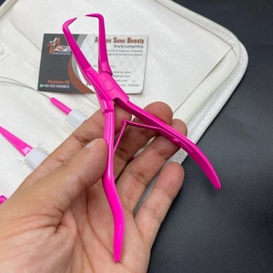 Rose vif Kératine Micro Anneau Extension De Cheveux Outils Kit Logo Personnalisé En Acier Inoxydable Micro Perles Applicateur Pince En Gros - Product Image 5