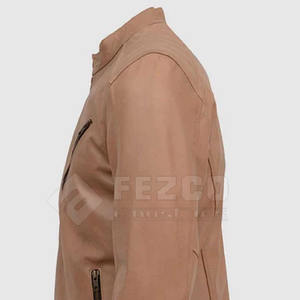 Nouvelle veste en cuir d'hiver pour homme au design personnalisé avec col montant, logo frontal, en cuir de vache, imperméable et respirante, fermeture éclair, en stock - Product Image 6