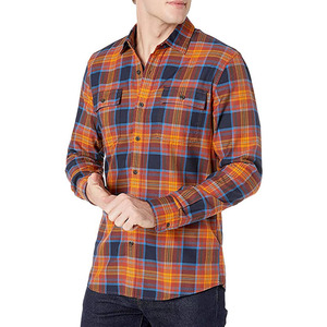 เสื้อเชิ้ตลายสก๊อตอะรามิดสำหรับผู้ชาย,เสื้อเชิ้ตแขนยาวมีกระเป๋าผ้าสักหลาดสำหรับผู้ชาย - Product Image 1