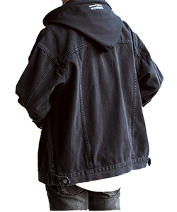 Chaqueta de cuero cómoda con cuello levantado para hombre, lona recubierta, estampado personalizado, con capucha de color, transpirable, bueno para otoño, nuevo - Product Image 2