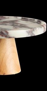 ฐานวางเค้กหินอ่อน Calacatta ทรงกลมหรูหรา พร้อมฐานไม้เนื้อแข็ง ฐานโชว์สไตล์โมเดิร์นสำหรับงานแต่งงาน งานเลี้ยง และตกแต่งบ้าน - Product Image 6