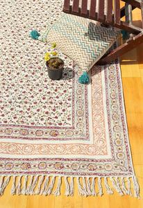 Tapis Dhurries brodés de créateur 100% coton avec motif de fleurs pour la décoration de voiture de salon à la maison motif de fleurs brodées - Product Image 4