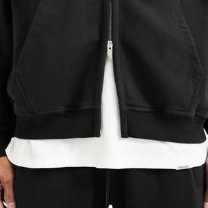 Sudaderas con capucha con cremallera de lana de algodón pesado para hombre, sudaderas de gran tamaño Boxy Fit, temporada de invierno, técnicas digitales lavadas a la piedra - Product Image 5