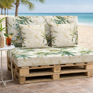 Set di 4 Cuscini Durevoli in Tessuto per Pallet da Esterno 120x80 + 120x50 cm, Spessore 12 cm, con Rivestimento Rimovibile per Divano da Giardino - Product Image 3