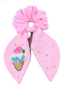 Customized Indian Hand Embroidery Seed Beaded <b>Scrunchies</b> Hair Accessory for Girls and Women Beaded <b>Scrunchies</b> Hair Clips - Product Image 6