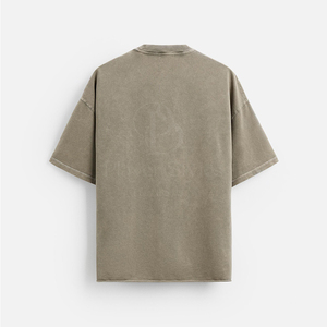 Camisetas de algodón 100% de alta calidad para hombre, lavado ácido, Sol desteñido, estilo informal de gran tamaño, logotipo personalizable, punto Premium, venta al por mayor - Product Image 2