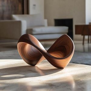 Escultura decorativa de madera para mesa, diseño inspirado en la naturaleza para un estilo de interiores sereno, decoración de mesa para sala de estar - Product Image 6