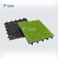 SSR VINA-Tuiles Gazon Artificiel-Mélange de bois d'herbe à emboîter Tuiles de terrasse pour carreaux de balcon Décorations de bricolage