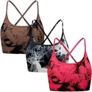 Soutien-gorge de sport anti-bactérien à maintien élevé avec motifs imprimés numériquement personnalisés en Spandex/Nylon - Product Image 6